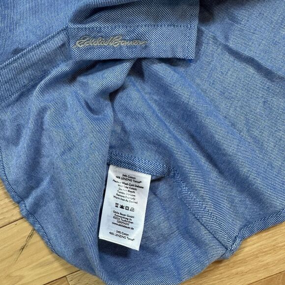 Eddie Bauer Womens Firelight Flannel Shirt Blue Size Small Tencel Outdoor - Picture 3 of 7